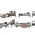 New Chinese-style chaise longue 3d model