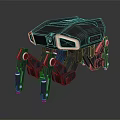 Futuristic Mechanical Creature With Quadruped Robotic Legs And Metallic Structure 3d model