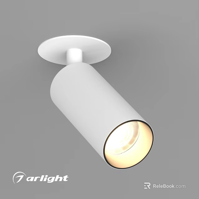 Sleek Modern White Ceiling Spotlight With Adjustable Angle And Warm Light 3d model 