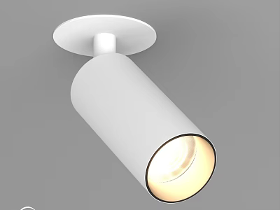 Sleek Modern White Ceiling Spotlight With Adjustable Angle And Warm Light 3d model