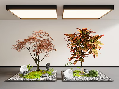 Modern indoor landscape plant landscape sketch 3d model