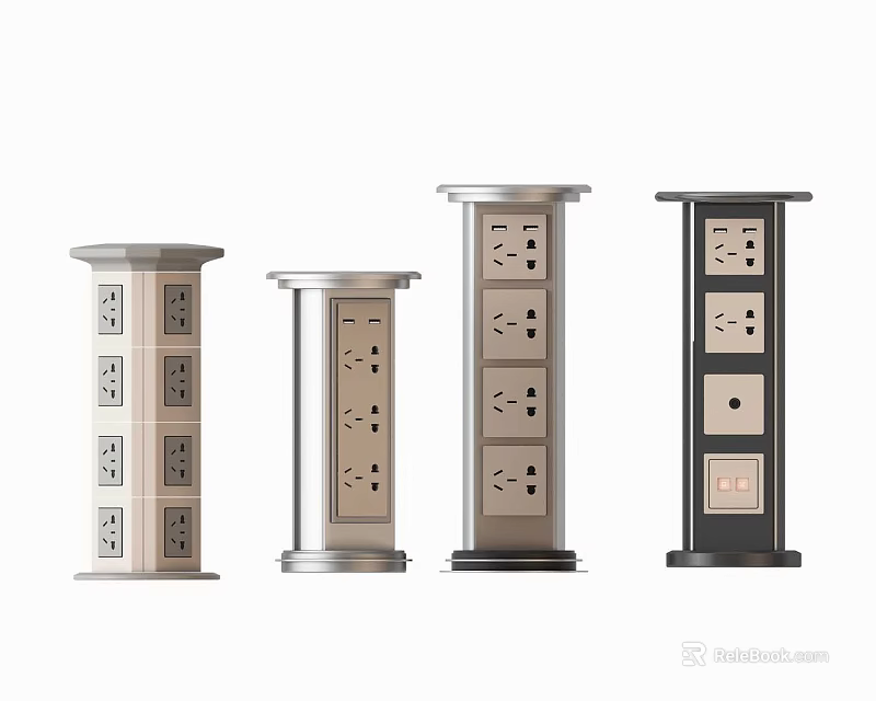 Modern Electrical Socket Pillars With Different Designs For Home Office Use 3d model