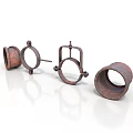 Rusty Metal Parts Collection With Circular Rings And Square Support Brackets