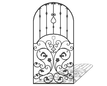 European-style gate, iron gate, iron gate 3d model