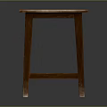 Solid Wood Square Top Stool With Simple Design And Natural Brown Finish 3d model