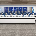 Modern Monitoring Room Science and Technology Command Center 3d model