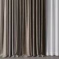 Grey and White Velvet Curtains with Elegant Drape and Soft Texture for Home Interior