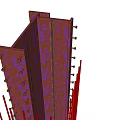 Reinforced Steel Building Component With Vertical Horizontal Bars For Structural Support 3d model