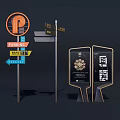 Modern Wayfinding Signage System With Parking Directional Signs And Information Displays