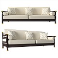 New Chinese-style double sofa sofa 3d model