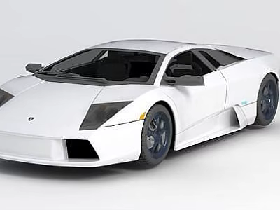 Technology Exhibition Hall Showcasing White Modern Sports Car With Futuristic Sleek Design 3d model