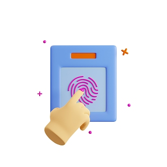 Modern fingerprint entry cartoon fingerprint entry scene 3d model