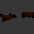 Red Black Combat Suit Action Characters With Armor Details And Tactical Gear Dual Poses