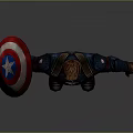 Captain America Character In Blue Uniform With Star Emblem And Shield
