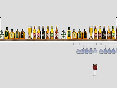 Metal Wine Storage Rack Goblet Wine Bottle 3d model