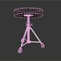 Modern Stool With Black Round Seat Metal Frame Three Legs And Non slip Pads