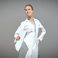 Woman In White Lab Coat Holding Documents As Medical Professional On Gray Background