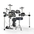 Professional Electronic Drum Kit with Multiple Drums Cymbals Pedal and Stool 3d model