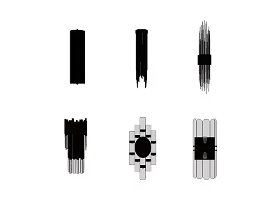 Modern Wall Lamps With Various Black And White Stylish Decorative Designs 3d model