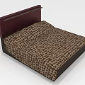 Elegant Double Bed Interior With Dark Red Headboard And Leopard Print Bedding