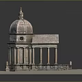 Classical Building Model With Dome Columns Steps And Decorative Statues 3d model