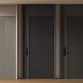 Three Modern Security Doors In Light Dark Gray With Sturdy Design For Home Interior 3d model