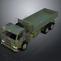 Military Camouflage Dump Truck With Open Cargo Bed And Six Wheel Design