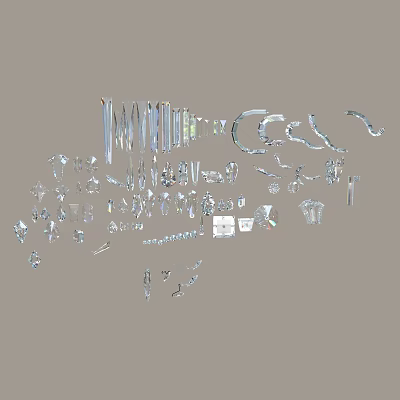 Modern Minimalist Lighting Fixture Set With Pendant Lamps Wall Sconces Table Lamps And Bulb Holders 3d model