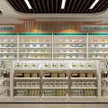 Modern Pharmacy Store Interior With Shelves Displaying Medicines And Service Counter