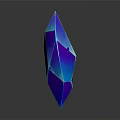 Blue And Purple Polyhedral Crystal With Glossy Surface And Dark Background 3d model