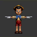 Cartoon Man In Yellow Hat Blue Bow Tie Red Shorts Brown Shoes And Arms Outstretched