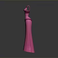 Pink Sleeveless Long Fitted Waist Dress With Elegant Design For Women