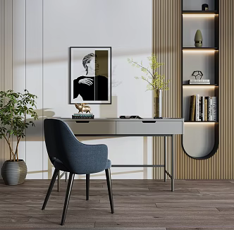 Desk and chair combination 3d model