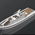 White Leisure Boat With Brown Seats Open Deck And Modern Design