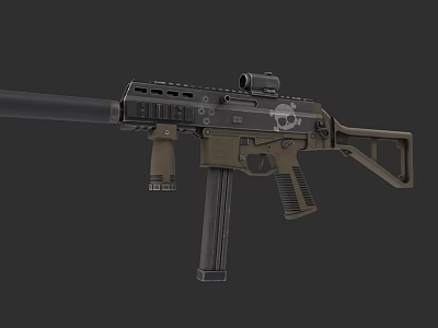 Tactical Assault Rifle With Scope Magazine Grip And Long Barrel Design 3d model