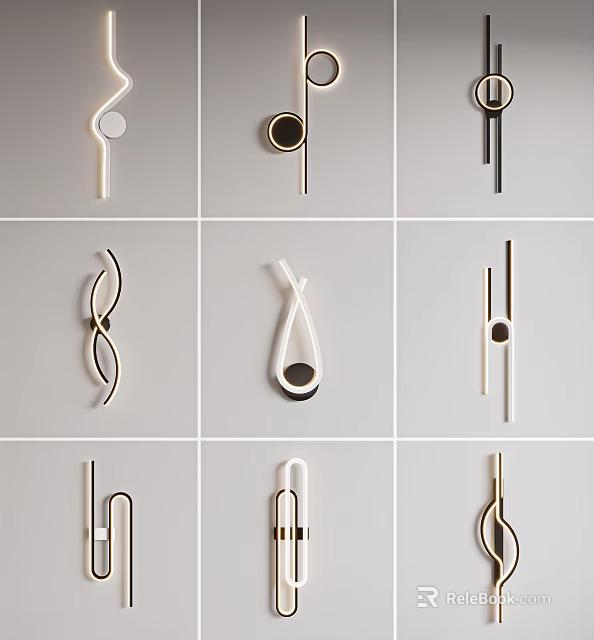 Stylish Modern Wall Lamps Featuring Various Creative Designs And Sleek Shapes For Home Interior 3d model 