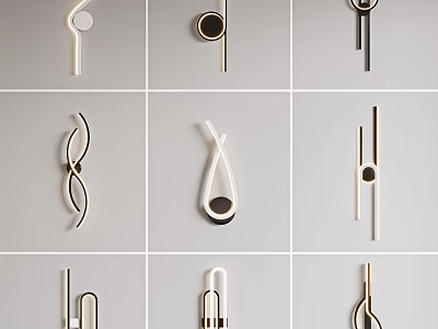 Stylish Modern Wall Lamps Featuring Various Creative Designs And Sleek Shapes For Home Interior 3d model