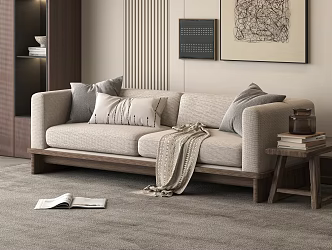 Middle-style double sofa 3d model