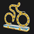 Bike Shaped Lay's Photo Spot With Yellow Packaging And Brand