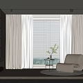 Modern Living Room Curtains With Sheer Panels Neutral Tones And Armchair Near Window