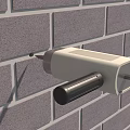 Durable Manual Industrial Drilling Tool Securely Mounted On Gray Brick Wall