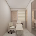 Spa Room With Massage Beds Round Mirror And Green View