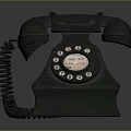 Classic Vintage Rotary Dial Telephone With Black Body And Coiled Cord Design