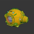 Yellow Submersible Water Vehicle with Circular Design Transparent Window and DB Label