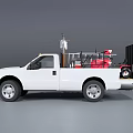 White Functional Pickup Truck Loaded With Various Tools And Equipment 3d model