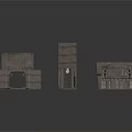 Detailed 3D Models of Organ Structures and Hair Components in Gray Design