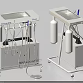 Professional Dental Medical Equipment With Mobile Wheel Cart Sink And Treatment Tools