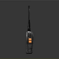 Black Walkie Talkie Electronic Device with Long Antenna and Functional Buttons