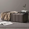 Bed End Stool Sofa Bench 3d model