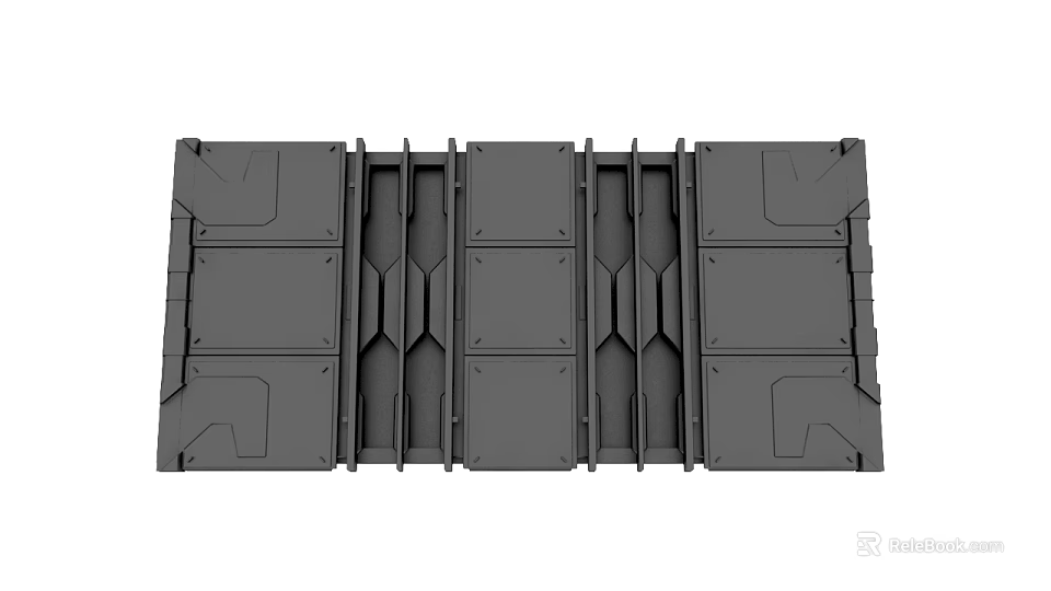 Foldable Heavy Duty Plastic Tray With Multiple Panels And Folding Joints For Transport Use 3d model 